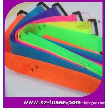Adjustable Customized 100%Nylon Velcro Strap with Plastic Buckle